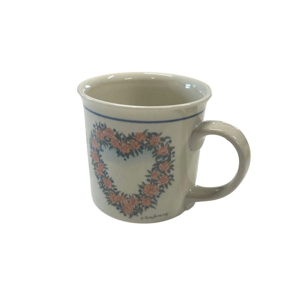 Vintage‎ Otagiri Japan Floral Heart Ceramic Mug Karen Armstrong